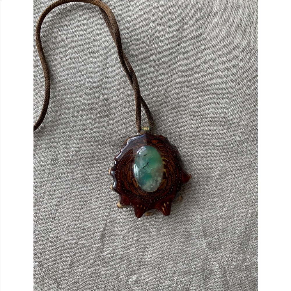 Third Eye Pinecone Pendant Chrysoprase Gemstone